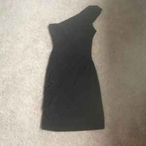 One strap fitted black dress
